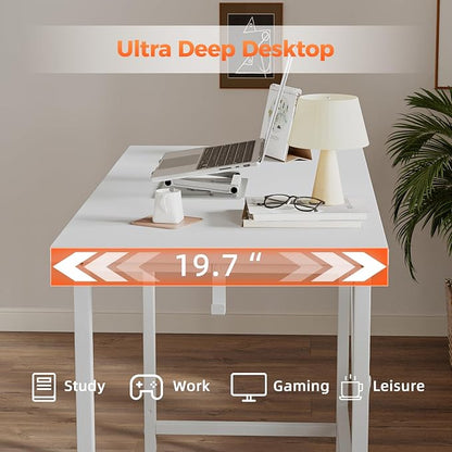 Mericonia 40 inch Rolling Computer Desk with Wheels, Gaming Desk for Small Spaces, Modern Simple Style Table for Home Office, Study Writing Table