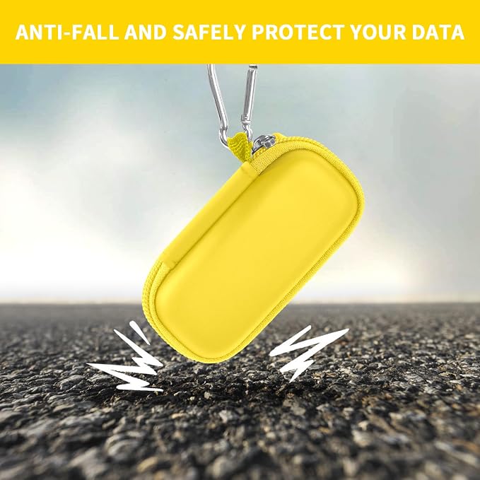 USB Flash Drive Case, SD Card Holder Compatible with Thumb Drive, Memory Cards, SDXC SDHC Storage Bag, Electronic Accessories Organizer for SanDisk for Samsung for Inland (Yellow)
