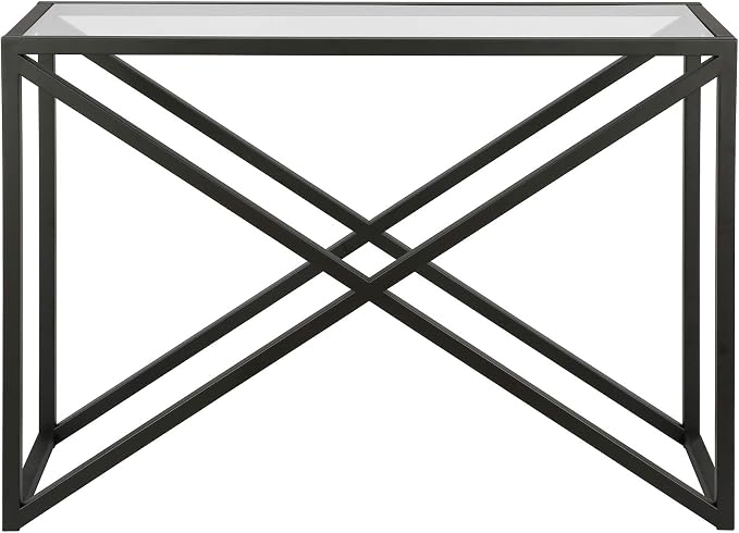 Calix 42'' Wide Rectangular Console Table in Blackened Bronze