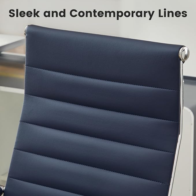 Office Desk Chair Leather, Conference Room Chairs with Wheels, Modern Executive Computer Guest Chairs with Arms.