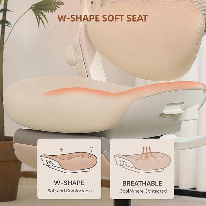 CabLady S2 Petite Office Chair for Women & Small Frames | 330lb Capacity, 4D Adjustable Lumbar/ Headrest, Flip-Up Arms & Footrest, Ergonomic Desk Chair