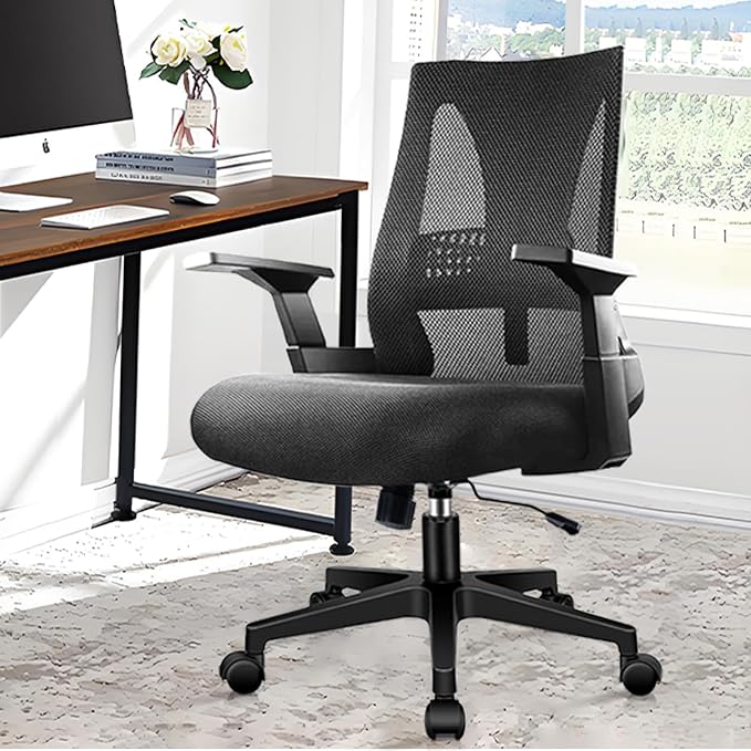 CLATINA 500lbs Big and Tall Office Chair Heavy Duty Mesh Ergonomic Computer Chairs with Adjustable Lumbar Support and Wide Comfy Seat for Home Office Conference Heavy People, Black, 6 Pack