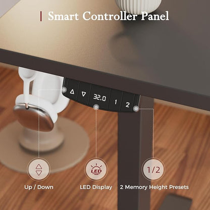 Klicelor L Shaped Standing Desk, 55 Inch Electric Height Adjustable Desk with Memory Preset, Reversible Sit Stand Up Computer Workstation for Home Office, Splice Board, Black