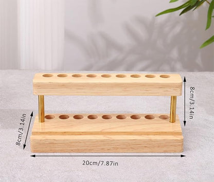 Pencil & Pen organizer for Desk,Wooden pen holder with Phone Stand for Office & Home,Solid Walnut Pencil Display Stand (Single-row - Natural Wood)