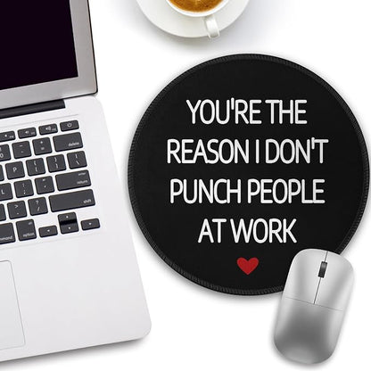 Funny Coworker Office Work Colleague Mouse Pad, Desk Sign Small Round Mousepads, Mini Travel Mouse Mat for Wireless Computer Laptop, Office Accessories, 8.6 x 8.6 inch