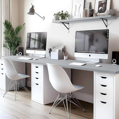 Kaboon Universal Tabletop 45"x20", Solid One-Piece Melamine Table Top, Double Desk L-Desk DIY, Home and Office,Grey