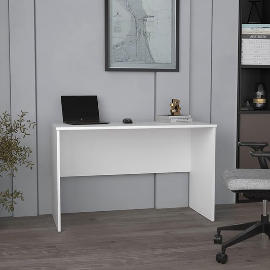 Tuhome Malibu 47" Modern Computer Desk, Minimalist Office Desk with Spacious Work Surface & Shelf, Engineered Wood Writing Desk for Home Office, Bedroom, Living Room