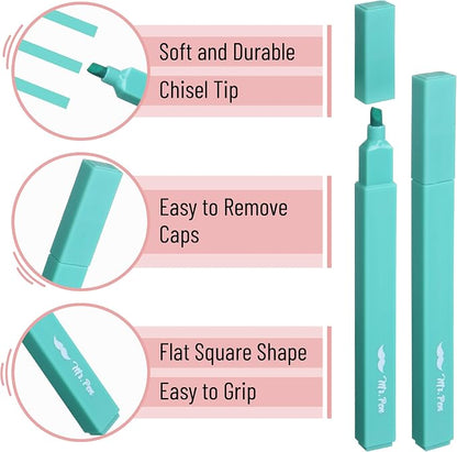 Mr. Pen- Aesthetic Highlighters No Bleed, 8 Pack, Vintage Colors | Chisel Tip, Cute Highlighters Assorted Colors for Journaling, Highlighting, Underlining, Fast Dry, Back to School Supplies