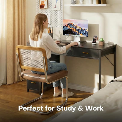 HLDIRECT 47" Computer Desk with 6 Drawers, Home Office Desk with Large Storage for Home Office,Gaming,Writing Study,Work (Black)
