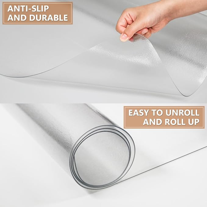 Office Chair Mat, 36" x 48" Vinyl Desk Chair Mat Clear Floor Protector Mat for Hardwood Floor/Rolling Chair Office & Home, Easy Glide and Flat Without Curling