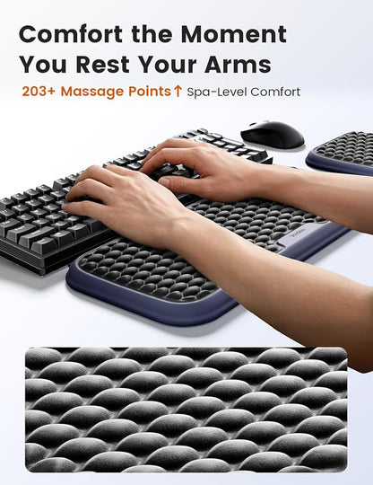 Vaydeer Extra Large Wide Wrist Rest Set for Keyboard and Mouse, Computer Ergonomic Wrist Support, Armrest Elbow Pad Mouse Rest, Typing Pain Relief Soft Memory Foam Desk Cushion for Office Work Gaming