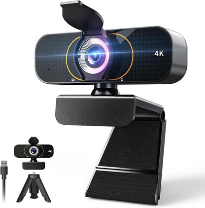 Webcam for pc, Camera for Computer/Laptop/Light Correction/Microphone, Web cam for Streaming/Gaming/Online Classes/Conferences/Video Callings,Updated HD 4K Webcam