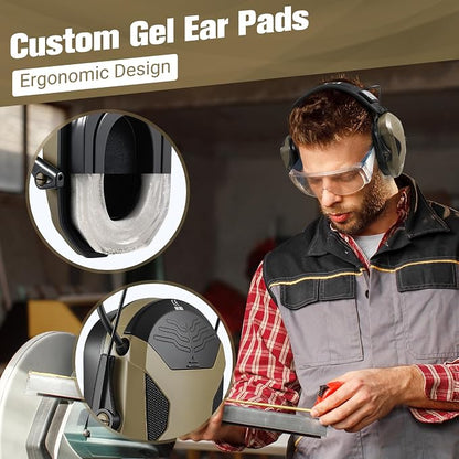 Electronic Shooting Ear Protection w/Gel Pads, 23dB NRR Active Noise Reduction & 3X Amplification Headset for Shooters