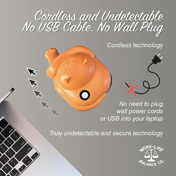 Magic Pet Touchpad Jiggler - Undetectable Natural Trackpad Movement, No USB, No Software, Patented | Mechanical Mouse Mover Made in USA, Keeps Laptop Screen Active, Cordless Silent for Remote Work