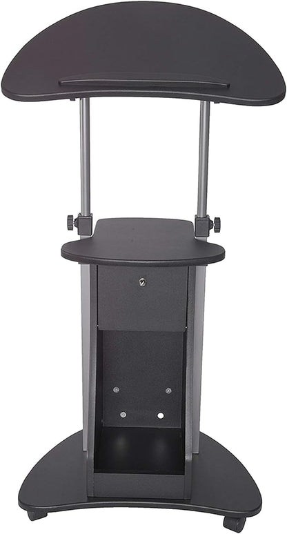 Techni Mobili Sit-to-Stand Mobile Medical Laptop Computer Cart, Black, Adjustable Height, B005