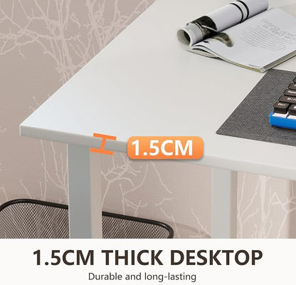 BestOffice Computer Desk,Home Office Desk, Modern Simple Style for Home Office Study Writing (White, 55 Inch)