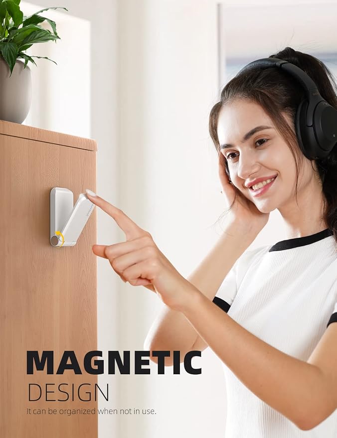 Lamicall Headphone Stand, Sticky Headset Hanger - Adhesive Headphone Holder Hook Mount, Headset Stand Holder Clip Under Desk, Earphone Clamp for Airpods Max, HyperX, Sennheiser, White