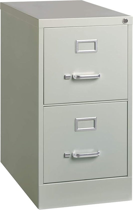 26.5 Inch Deep 2 Drawer, Letter Width, Metal Vertical File Cabinet for Home and Office, Light Gray