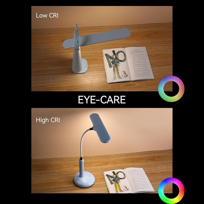 VAVOFO Wireless LED Desk Lamp 6778B - Touch Control, 2700-7000K Adjustable Color Temperature, 700 Lumens, 360° Gooseneck, USB-C Charging, 2.5 Hours Wireless Use, Eye-Caring Light (Blue)