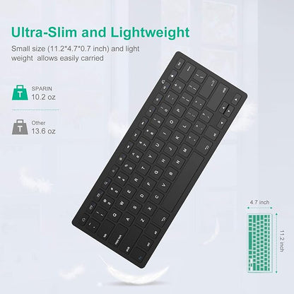 SPARIN Bluetooth Keyboard for Samsung Galaxy Tab A11+/A9 Plus/S11/S10 FE/S10+/S6 Lite and Other Android Tablet, Wireless Keyboard for Samsung Models/Windows/PC/Phone, Lightweight, Ultra-Slim