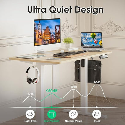 STARY Electric Standing Desk Adjustable Height Sit Stand Home Office Desk with Splice Board