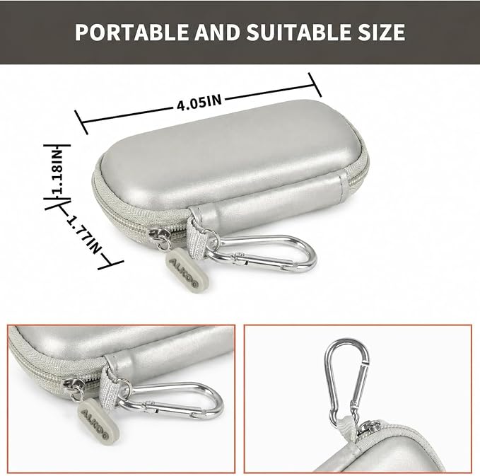USB Flash Drive Case, SD Card Holder Compatible with Thumb Drive, Memory Cards, SDXC SDHC Storage Bag, Electronic Accessories Organizer for SanDisk for Samsung for Inland (Sliver)
