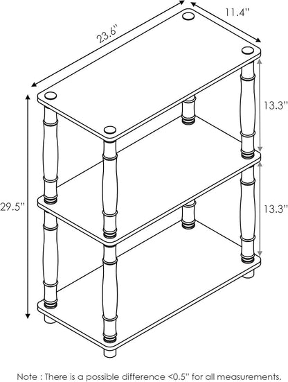 Furinno Turn-N-Tube 3-Tier Compact Multipurpose Shelf Display Rack with Classic Tube, Espresso/Black