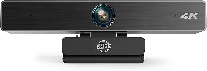 MEE Audio C11Z 4K Ultra HD Webcam with ANC Microphones, 4X Digital Zoom, Low Light Correction, Wide Angle Lens and Privacy Cover for Zoom Video Conferencing on Computer PC Mac Laptop Desktop