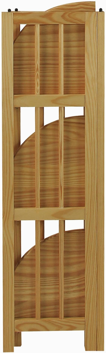 Casual Home 4-Shelf Corner Folding Bookcase, Natural