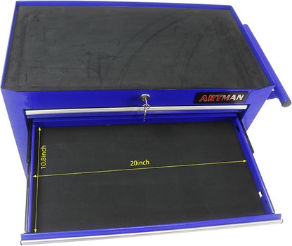 RYH 7 Drawers Rolling Tool Chest & Tool Box on Wheels | Heavy Duty Metal Cart with Ball Bearing Drawers | Fits US General Tool Box for Garage Storage (Blue, 7 Drawers（29.9" H × 24.2" W × 12.9" D)