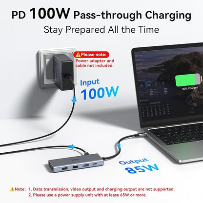 HODO USB C Docking Station Dual Monitor Adapter for Dell HP, Laptop Docking Station 3 Monitors Quad Display USB C Hub Dongle to 2 HDMI 4K,DP 8K,VGA,4 USB,PD, Thunderbolt Dock Type C Adapter for Lenovo