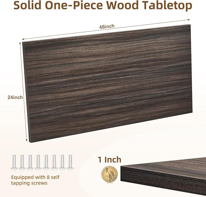 Universal Solid One-Piece Wood Table Top, 48"x24"x1" Workbench Top - Rectangular Particle Board for Standing Desk, Home Office Desk Countertop DlY, Washer Dryer, Coffee, Bar Tabletop