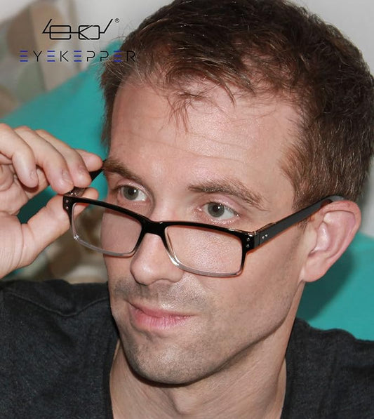 Eyekepper Vintage Reading Glasses for Men - 3 Pairs Black and 2 Pairs Tortoise - Spring Hinges Classic Readers +0.75