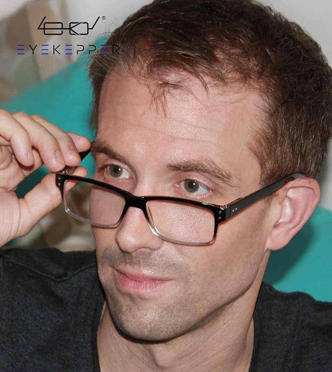 Eyekepper Men's Reading Glasses +0.50 5-Pack Includes Sunglasses | Spring Hinges - Durable Plastic Frames with Comfortable Fit & Clear Lenses, Ideal for Reading