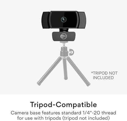 MEE Audio C6A 1080p HD Webcam with Microphone, Autofocus, Low Light Correction, 360° Rotation; USB Streaming Web Camera for Video Calling via Zoom/Hangouts/Skype on Computer PC Mac Laptop Desktop
