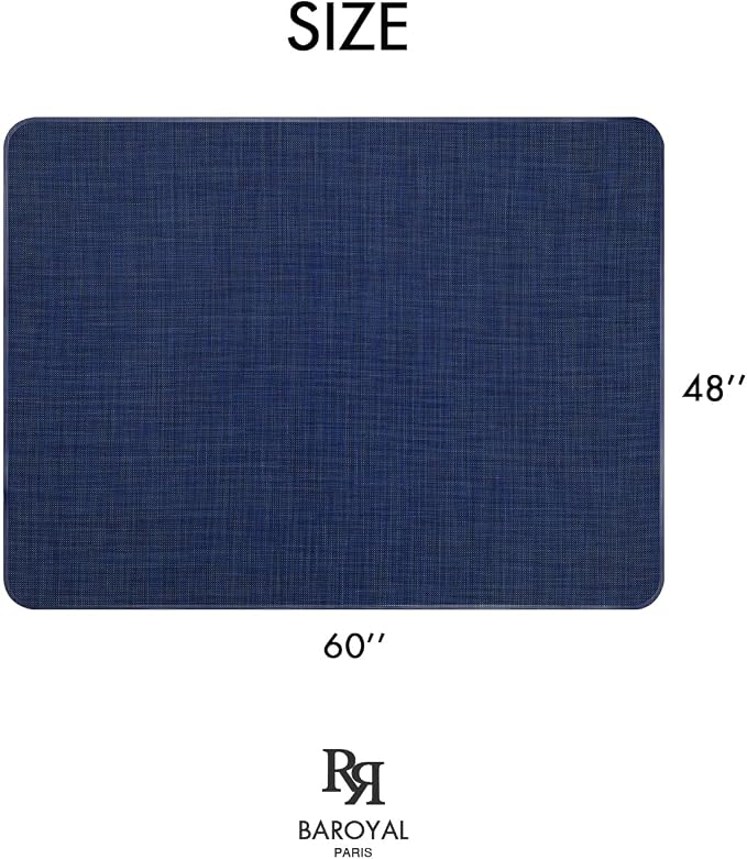 BARoyal Office Chair Mat for Hardwood Floor Under Desk Computer Rolling Chair Mat for Wood/Tile Floor Non-Slip Heavy Duty Desk Rug PVC Plastic Hard Floor Protector 48" x 60"(Indigo)