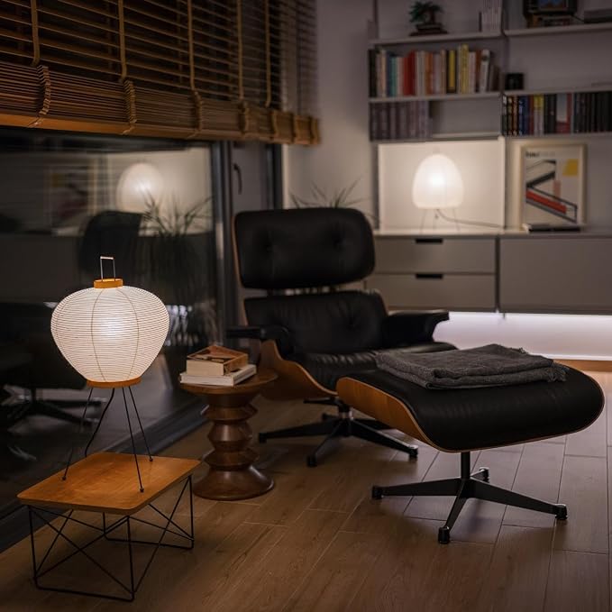 Mid Century Chaise Lounge Chair and Ottoman, Genuine Leather Reading Chair, Modern Chair Classic Design, Heavy Duty Base Support for Living Room Study Lounge Office,Tall Upgraded, Walnut Black