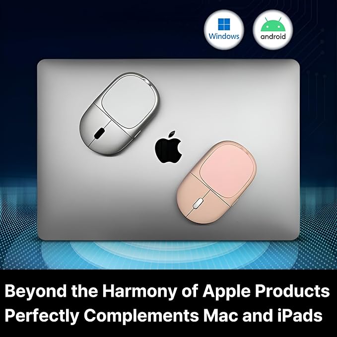 Magnito – Magnetic Wireless Bluetooth Mouse for MacBook, iPad, Laptop, Windows, Chrome OS, Linux – Compact & Portable, Attachable, Silent Clicks – The Best Travel Mouse (Pink)