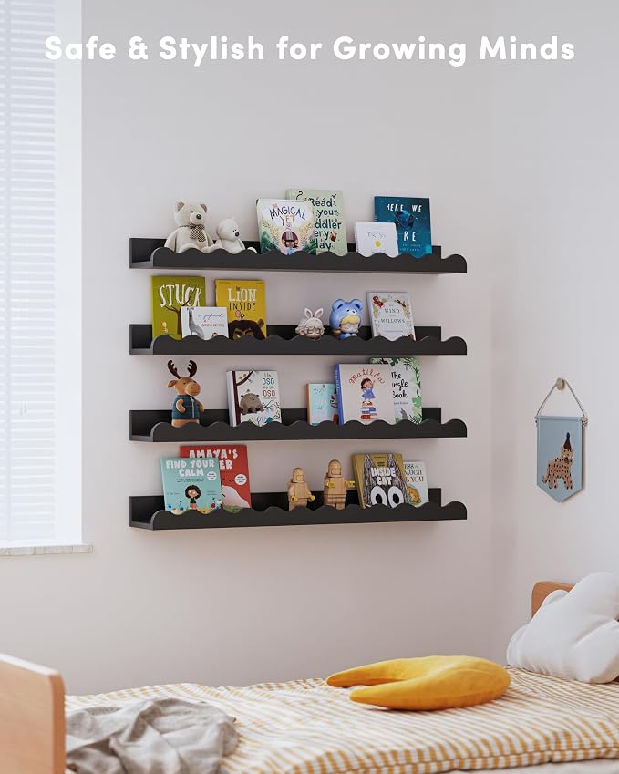 Seocry Nusery Shelves (23 Inches, Black)