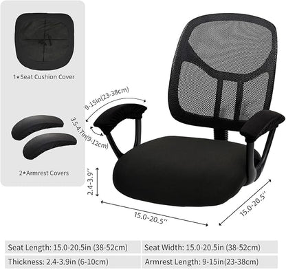 DIVA EN CAMINO DEC Universal Spandex Computer Chair Slipcover - Stretchable Desk Office Chair Seat Cushion Covers - Removable Washable Cushion Protectors for Dogs, Cats, Pets