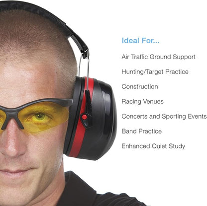 Cyber Acoustics Professional Safety Lightweight Ear Muffs for Hearing Protection and Noise Reduction