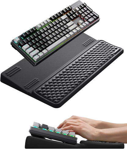 Vaydeer Extra-Large Wrist Rest with Keyboard Stand, Ergonomic Wrist Support Pad, Soft Memory Foam Wrist Cushion for Mechanical 100% Full-Size Keyboard, Carpal Tunnel Pain Relief, Black