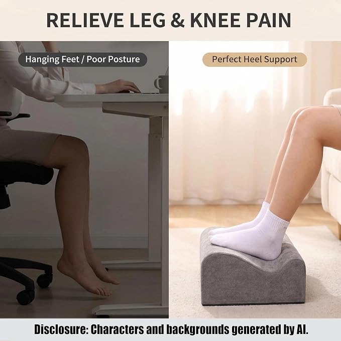 Work Foot Rest Under Desk,Comfort Foot Rest for Couch | Foot Rest For Under Desk at Work,At Soft Ergonomic Footrest,Support Foot Pillow,Heel Chair,Leg Elevation Pillow Dark gray