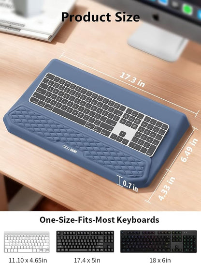 2-in-1 Ergonomic Keyboard Stand with Wrist Rest, Comfy Keyboard Riser Holder with Massage Design, Blue