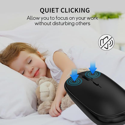 Small Wireless Mouse, Slim Mini Travel Mouse, Designed for Small Hands, Portable Computer mice with USB-A Receiver, Quiet Click, 2400 DPI, 2.4GHz Cordless Silent mice for Laptop, Chromebook, PC