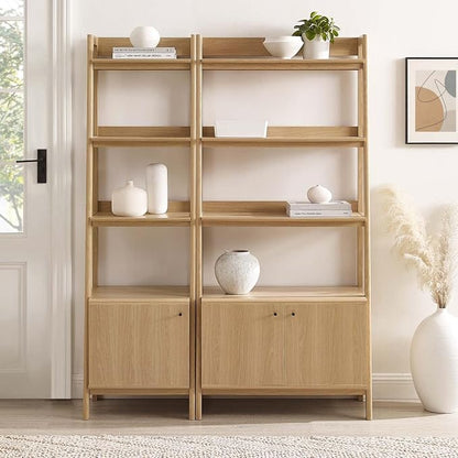 Modway Bookshelf Display Cases in Oak - Set of 2