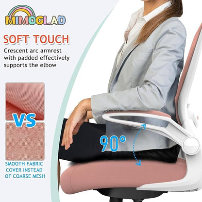 Mimoglad Home Office Chair, High Back Desk Chair, Ergonomic Mesh Computer Chair with Adjustable Lumbar Support and Thickened Seat Cushion