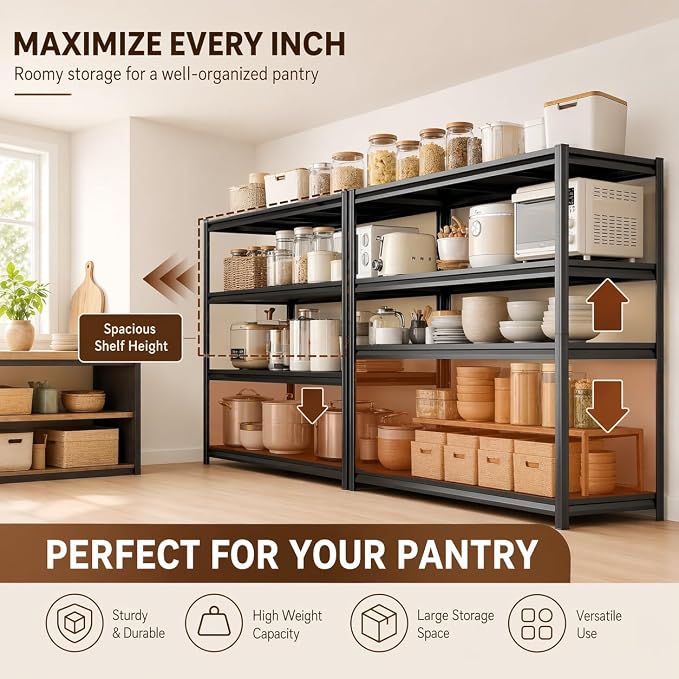3 Tier Metal Bookshelf, Adjustable Tall Bookcase, Heavy Duty 2400 LBS Modern Deep Book Shelf, Bolt-Free Storage Shelves for Living Room, Home Office, Garage, 36" Wx 14" Dx 32" H