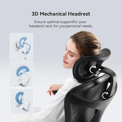 SIHOO Doro C300 Ergonomic Office Chair with Footrest, Ultra Soft 3D Armrests, Dynamic Lumbar Support for Home Office Chair, Adjustable Backrest Desk Chair, Big and Tall Computer Chair 2 Packs (Black)
