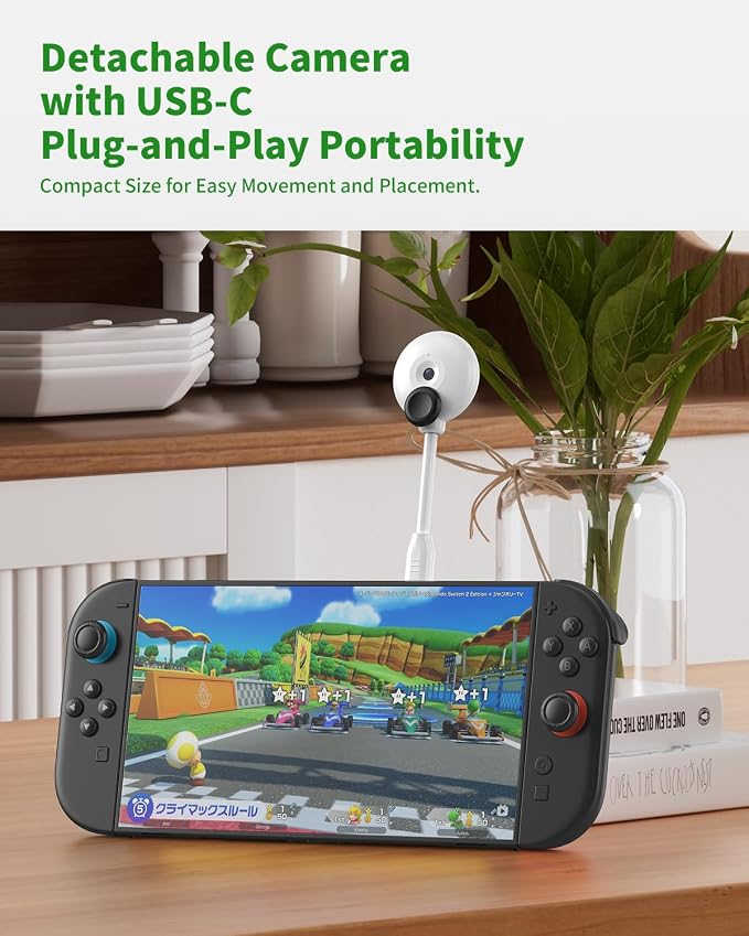HD Camera for Switch 2, USB Video Camera for Nintendo Switch 2 | Video Game Camera for Switch 2, Privacy Sliding Lens Cover, Plug and Play, Auto Recognition, Cute Lollipop Design